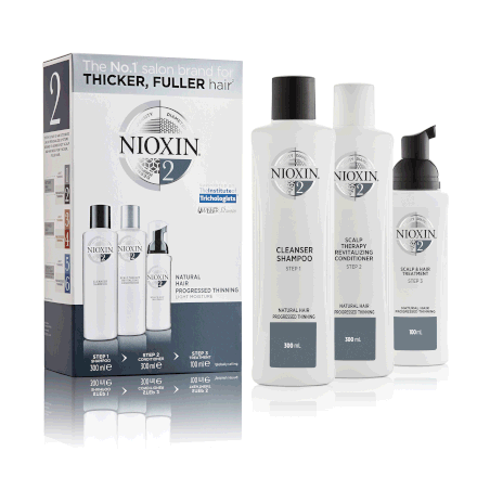 Nioxin Hair Loss Kit - System 2 (Natural, Non-Colored with Progressed Thinning)